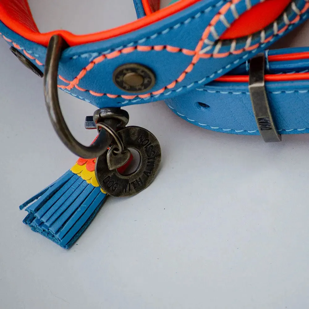 Halsband im Bohemian Look - "ibiza lounge BIG" - blau