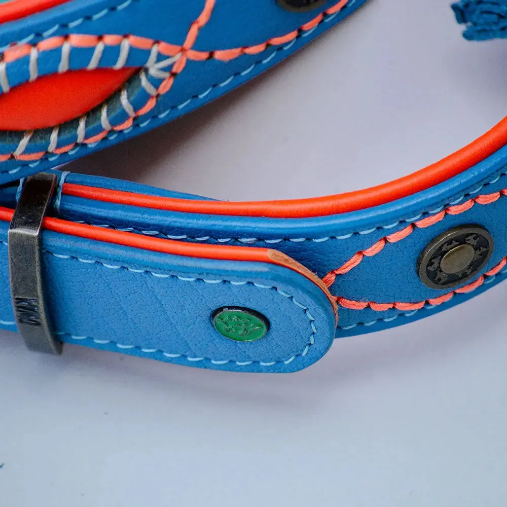 Halsband im Bohemian Look - "ibiza lounge BIG" - blau