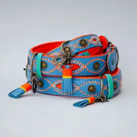 Halsband im Bohemian Look - "ibiza lounge BIG" - blau