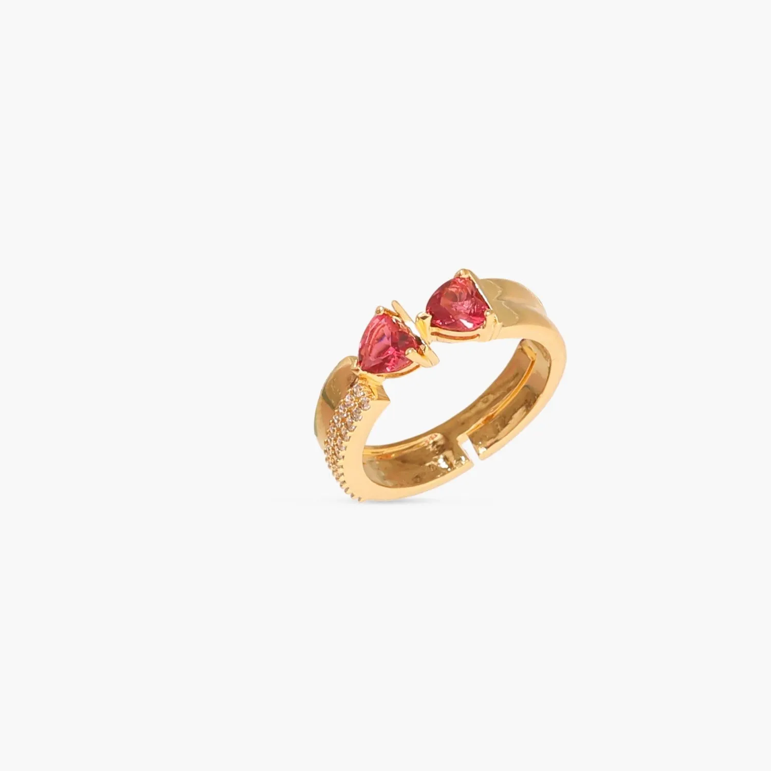 Heart CZ Silver Band Ring