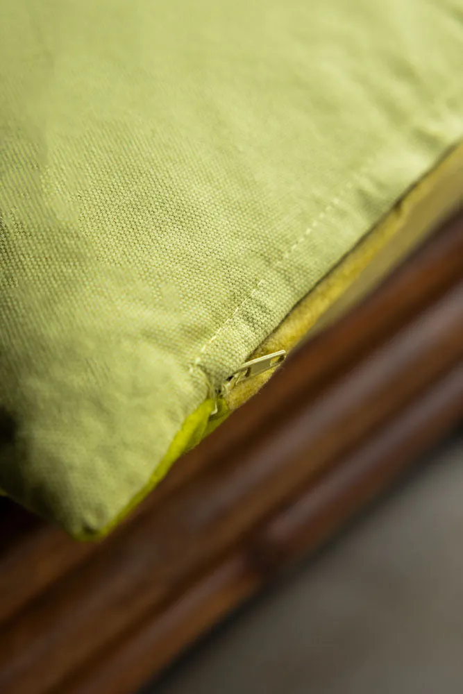 HKliving Yellow & Green Stripe Velvet Cushion