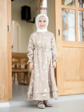 Kid's Beige Floral Dress