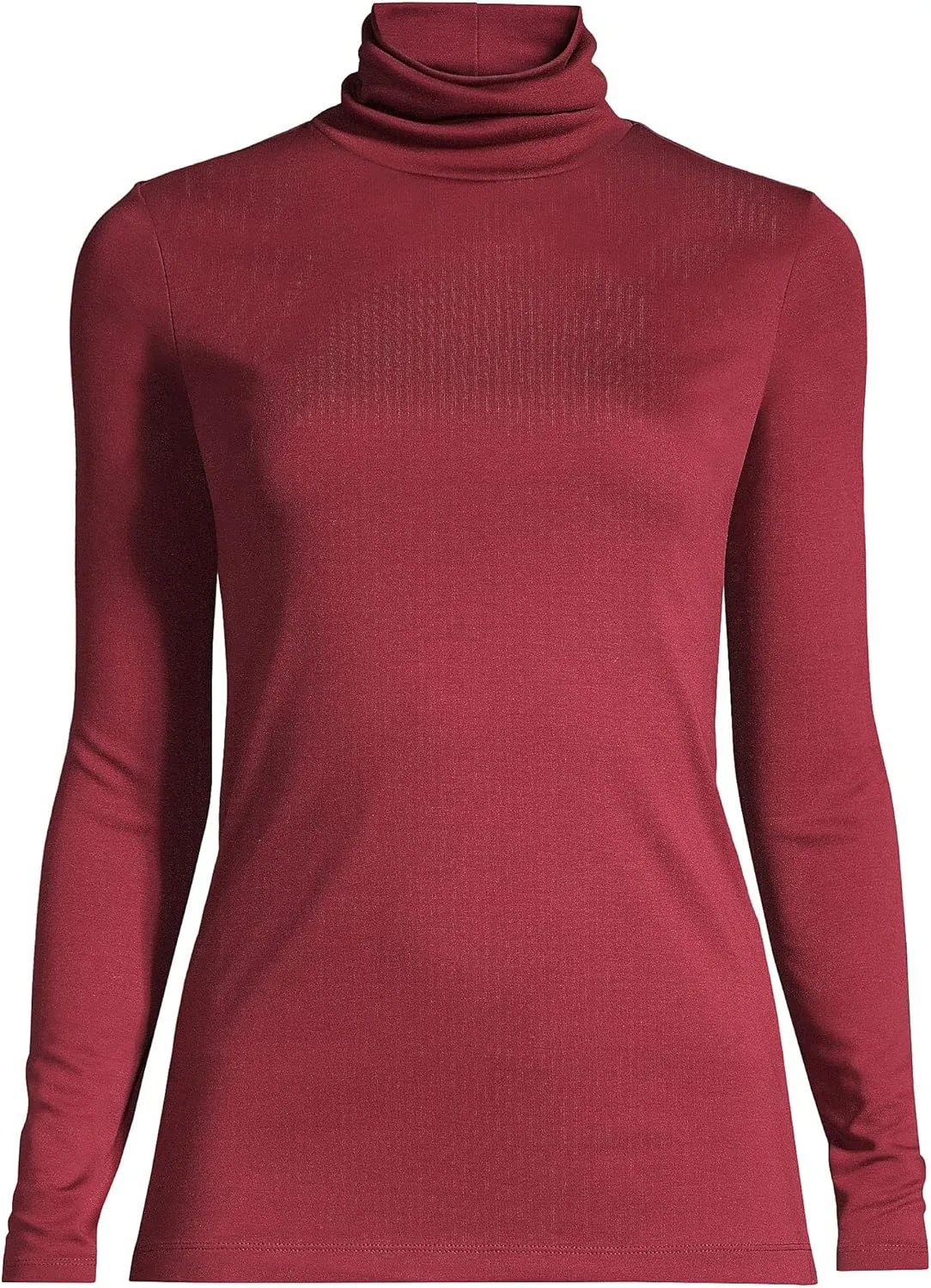 Lands' End Women's American-Grown Supima Cotton Fitted Long Sleeve Turtleneck