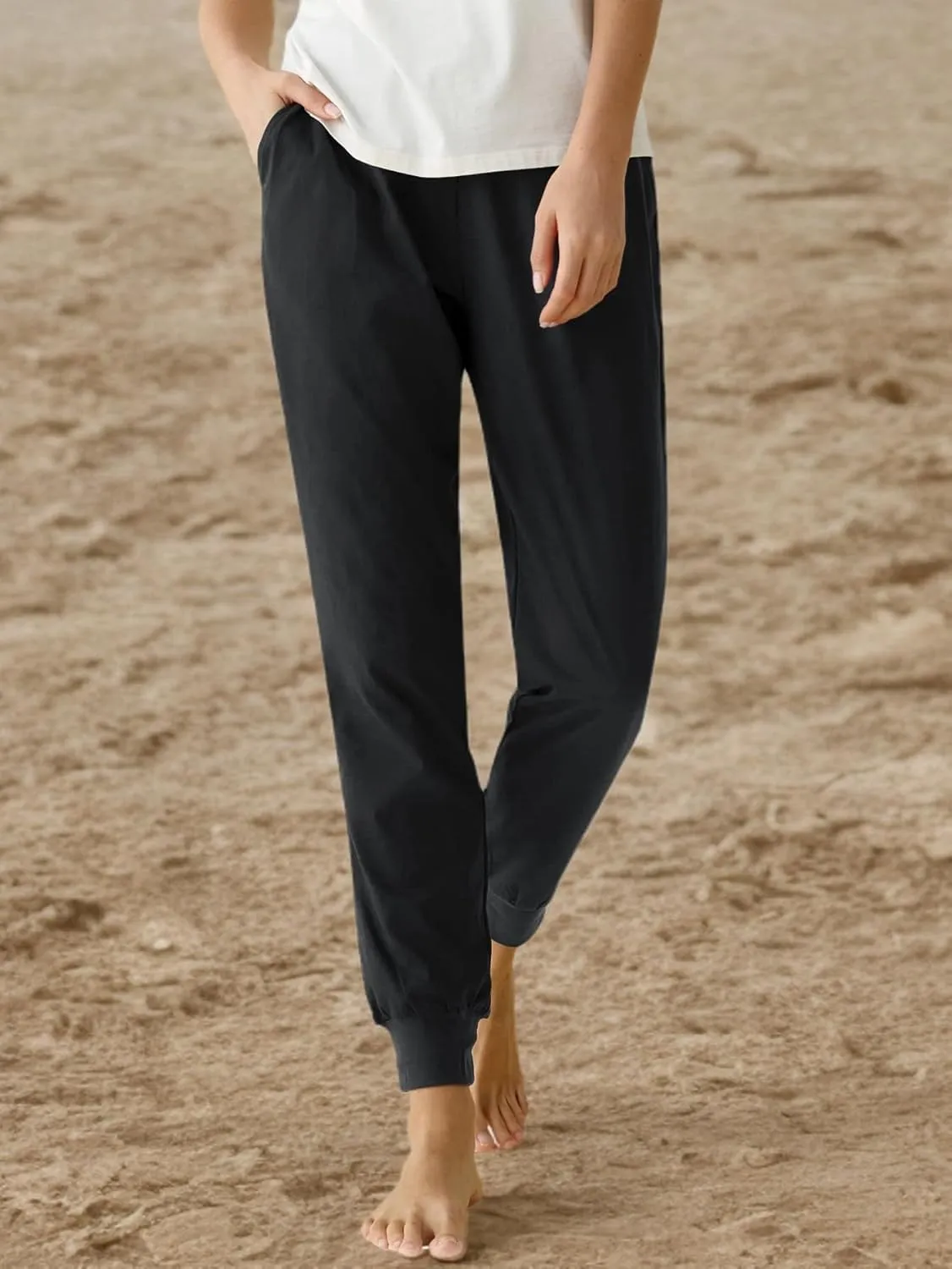 Latuza Women's Cotton Pajama Joggers Knit Lounge Pants