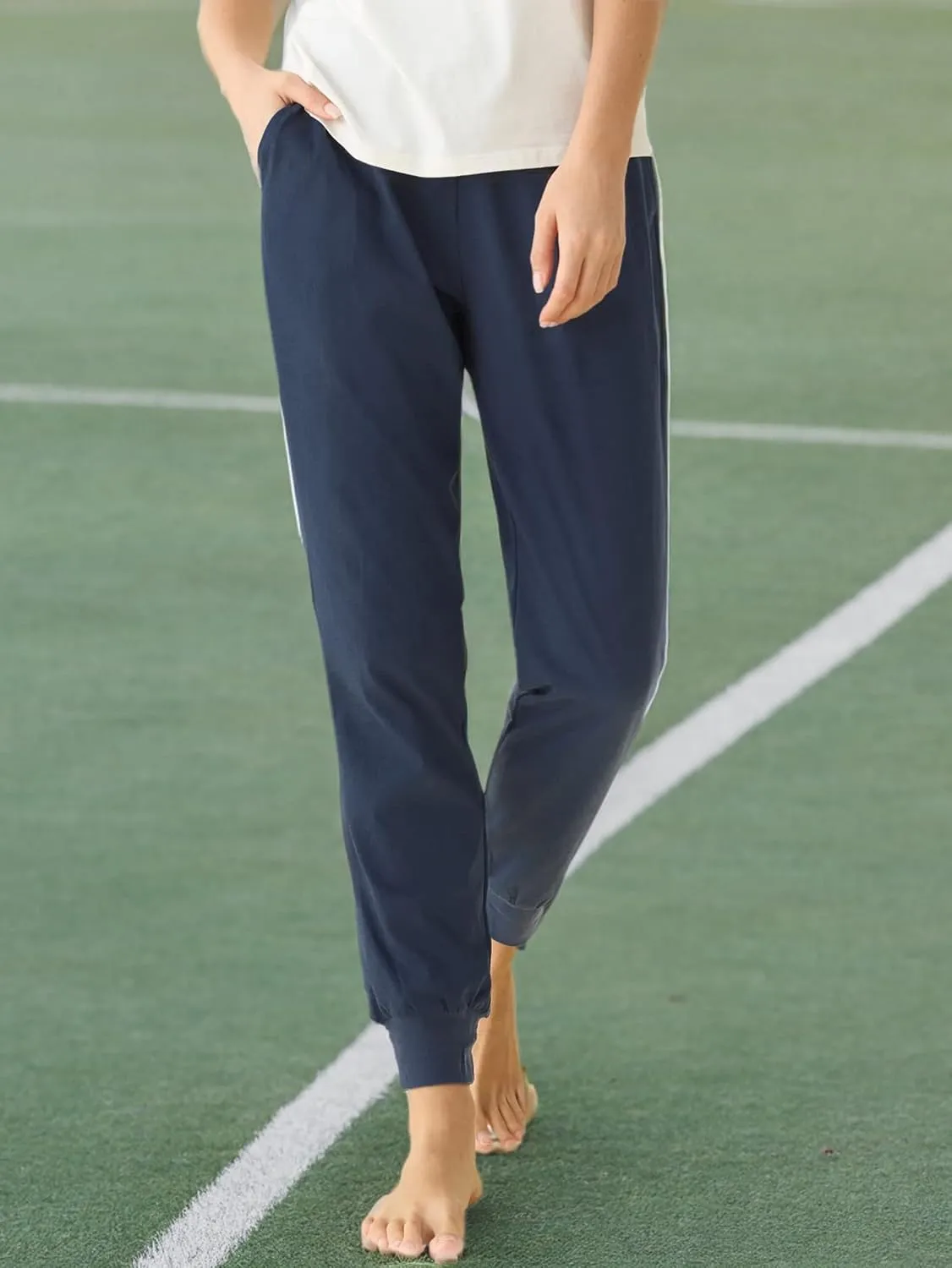 Latuza Women's Cotton Pajama Joggers Knit Lounge Pants