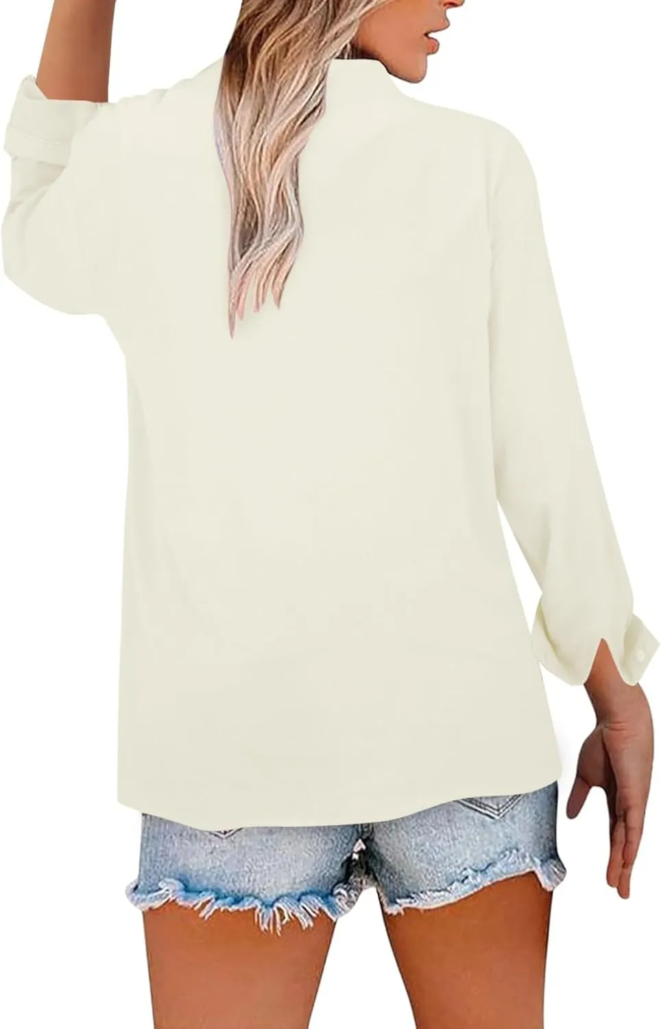 Linen Shirts for Women Breathable Tops Women's Loose Cotton Linen Blouses Womens 3/4 Length Sleeve Ladies Hemp Clothes