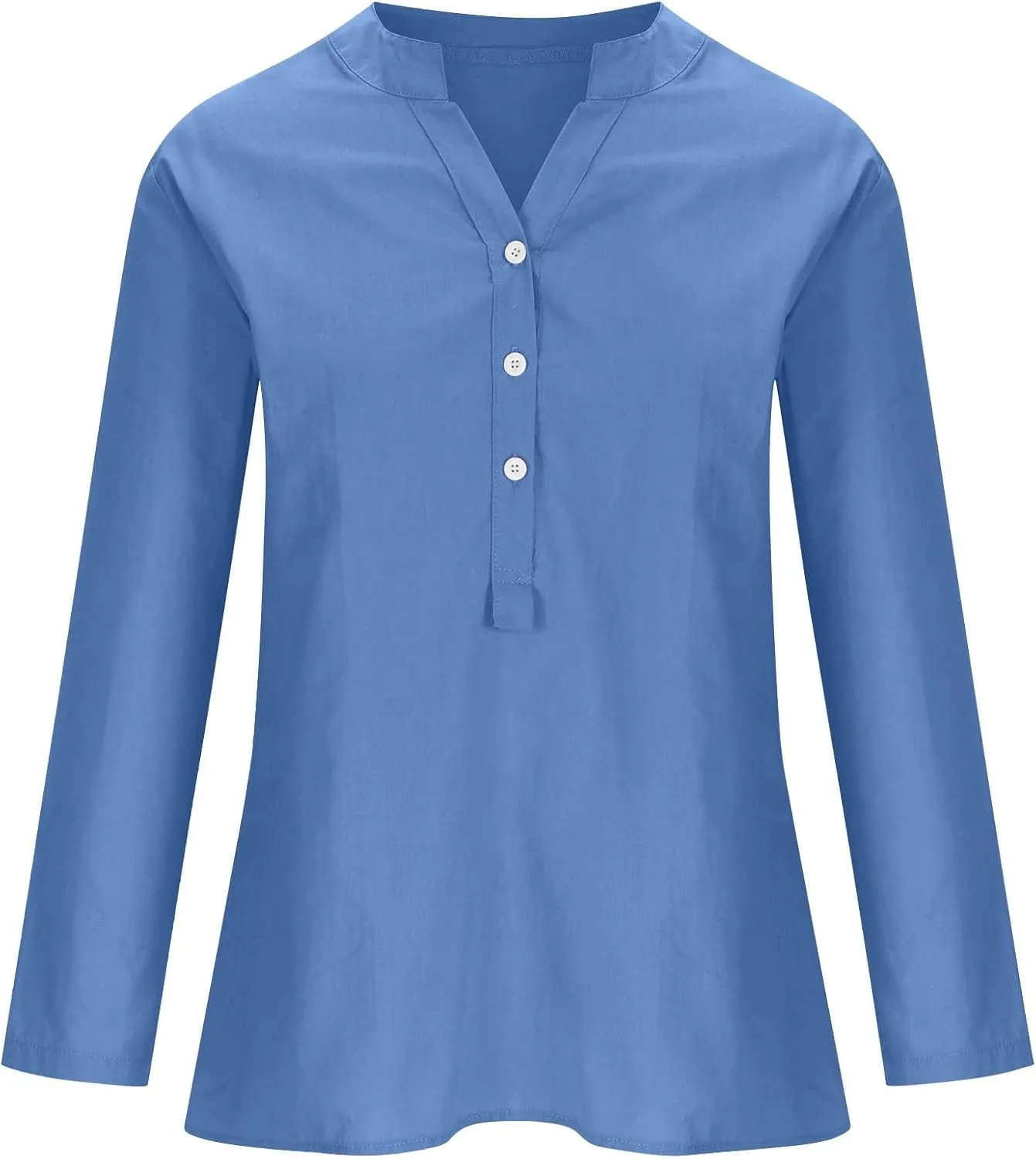 Linen Shirts for Women Breathable Tops Women's Loose Cotton Linen Blouses Womens 3/4 Length Sleeve Ladies Hemp Clothes
