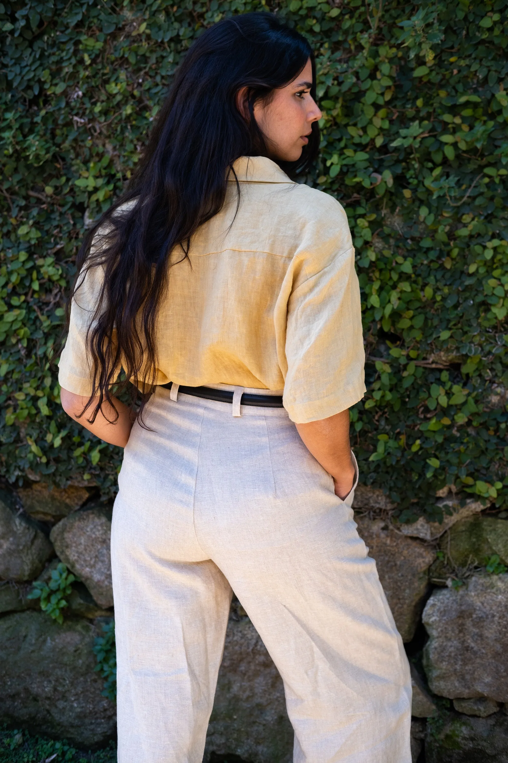Linen Trouser, Laundered Linen, Oatmeal