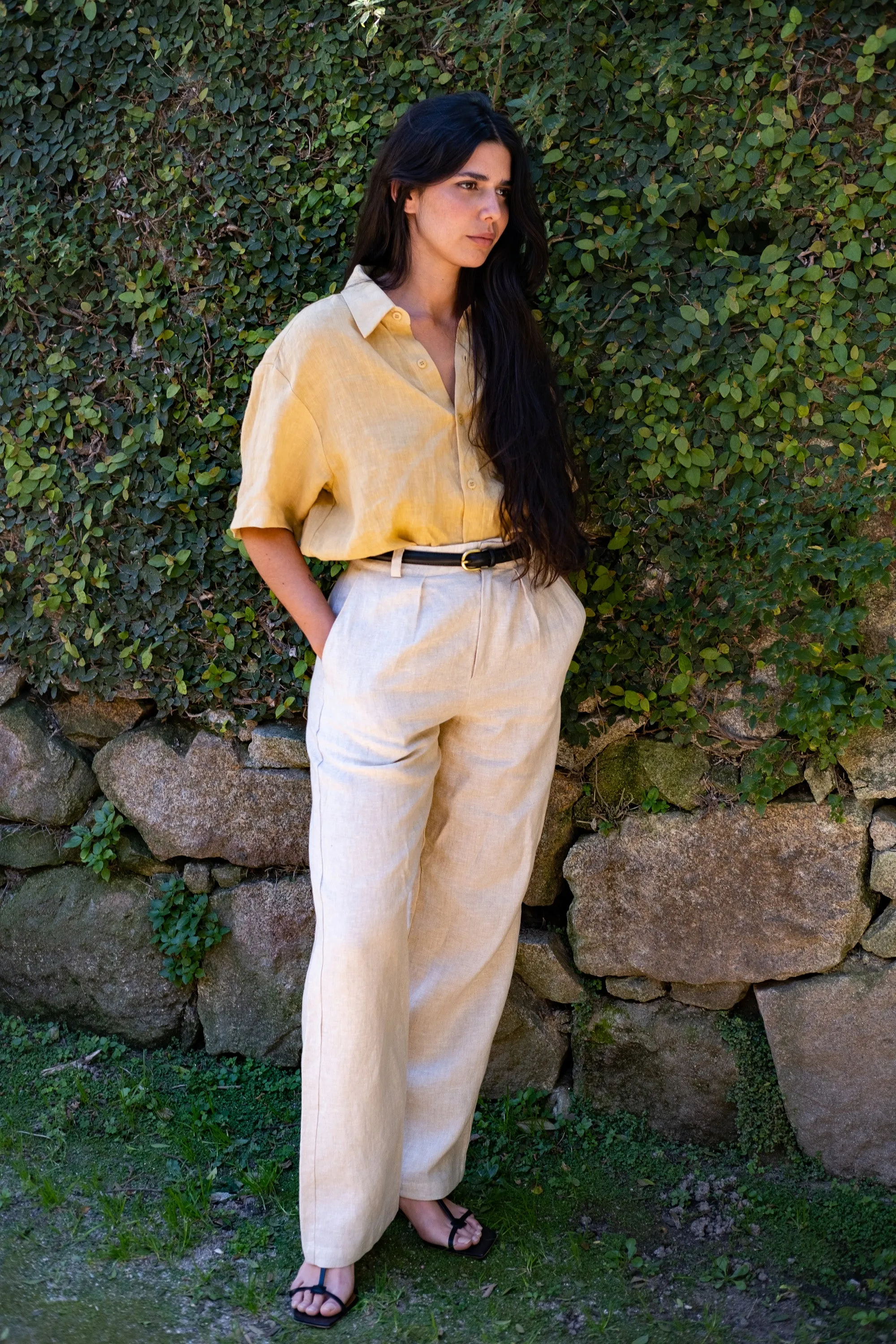 Linen Trouser, Laundered Linen, Oatmeal