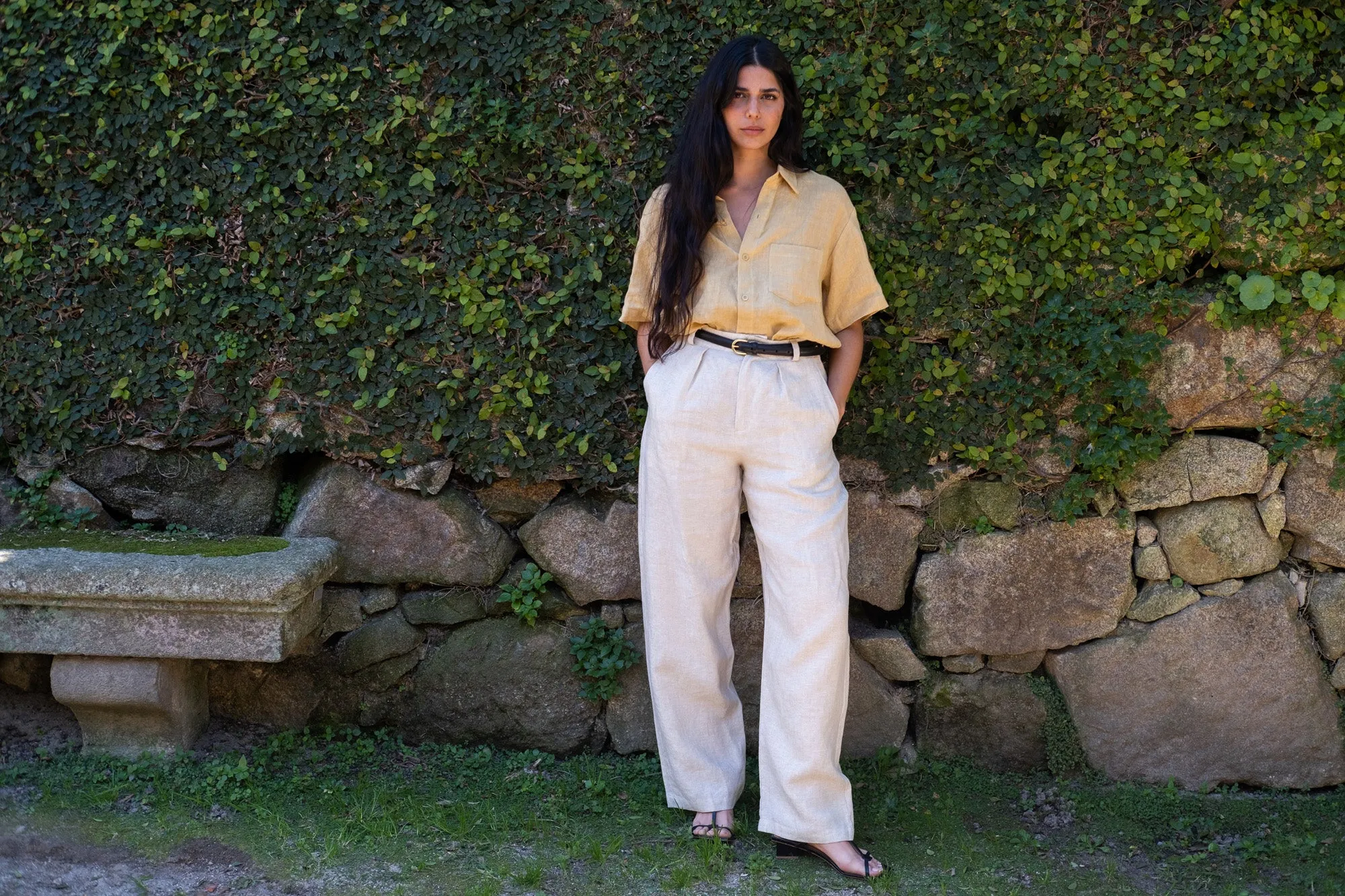 Linen Trouser, Laundered Linen, Oatmeal