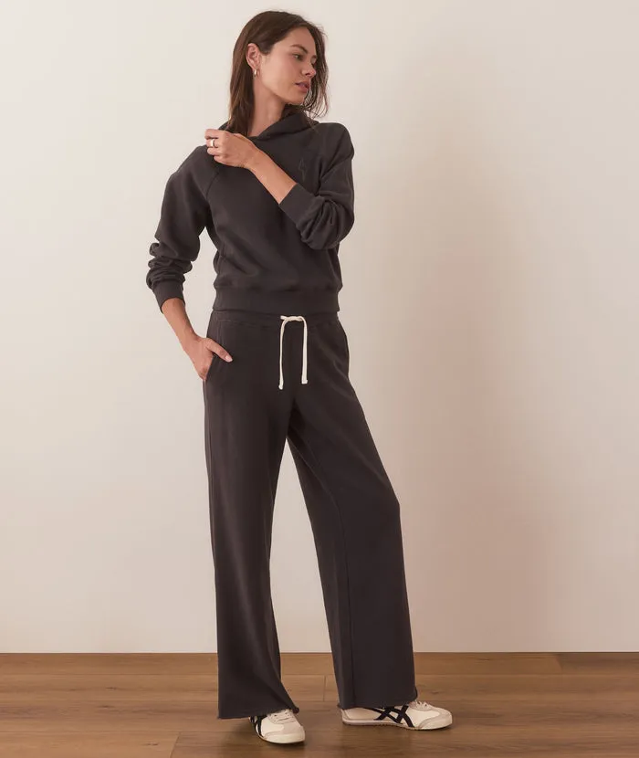 Marine Layer Anytime Wide Leg Sweatpant Washed Black