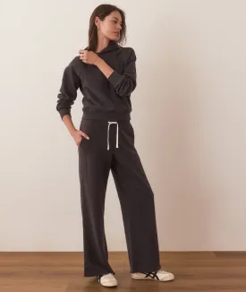 Marine Layer Anytime Wide Leg Sweatpant Washed Black