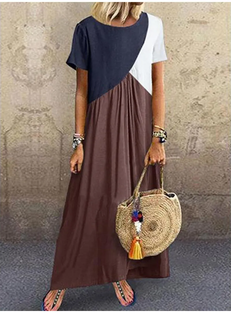 Maxi Boho Summer Dress, Plus Size Bohemian Dress For Women