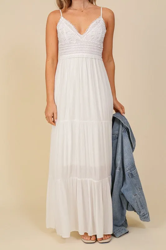 Meadow In The Spring Boho Lace Maxi Dress