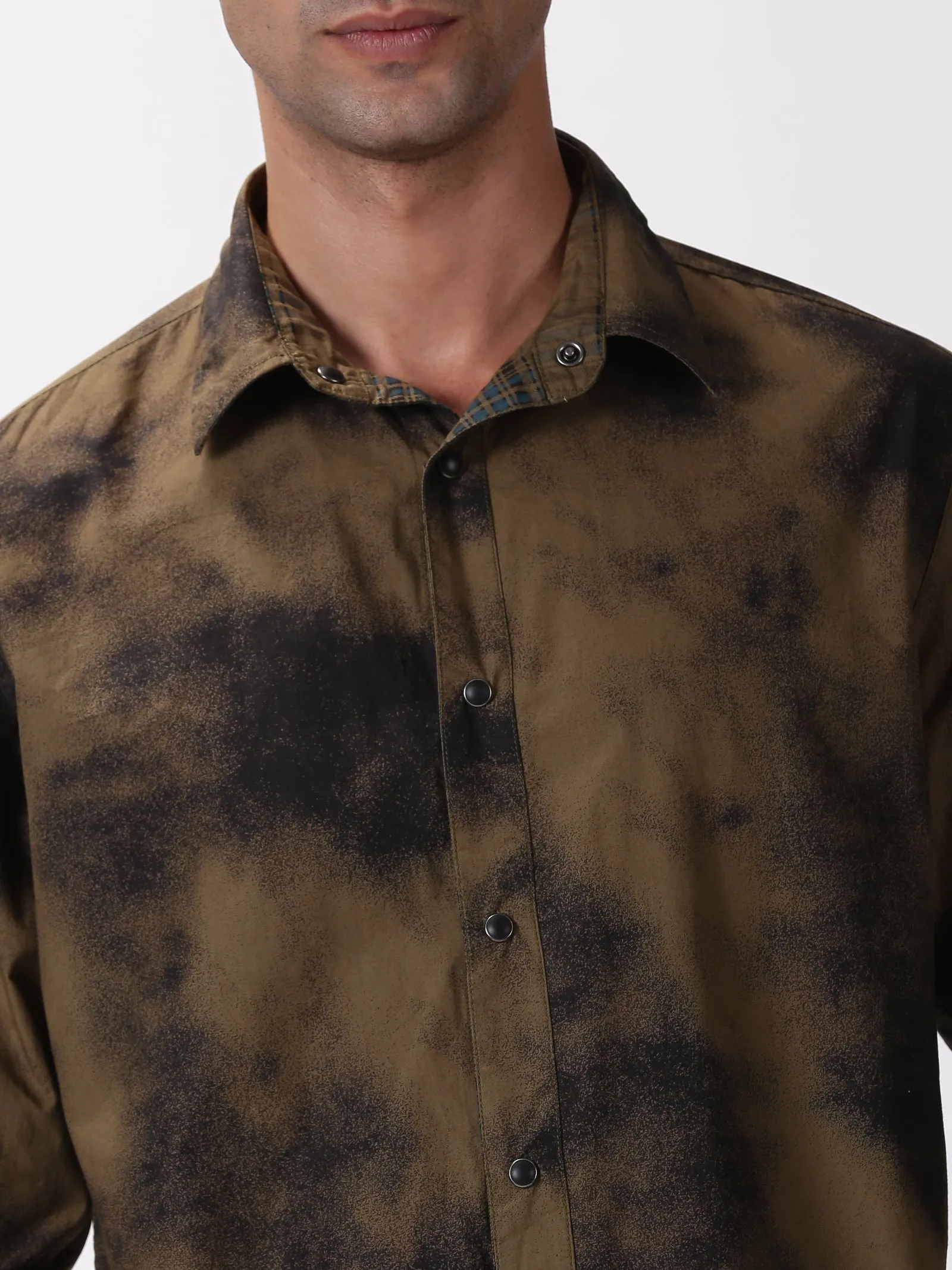 MEN'S GREEN CHECKS SLIM FIT SHIRT