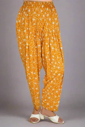 Mustard Floral Rayon Salwar
