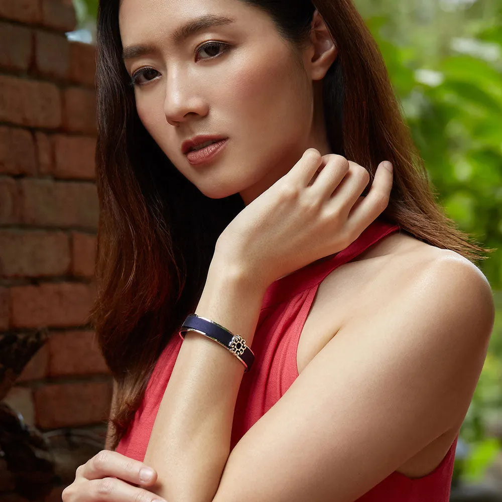 Nonya Blossom Silk Cuff - Pineapple Yellow