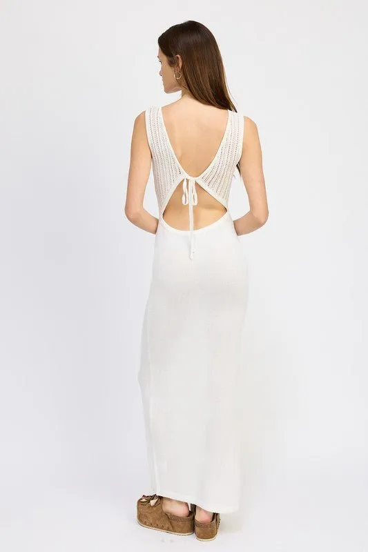 Open Back Detail Maxi Dress