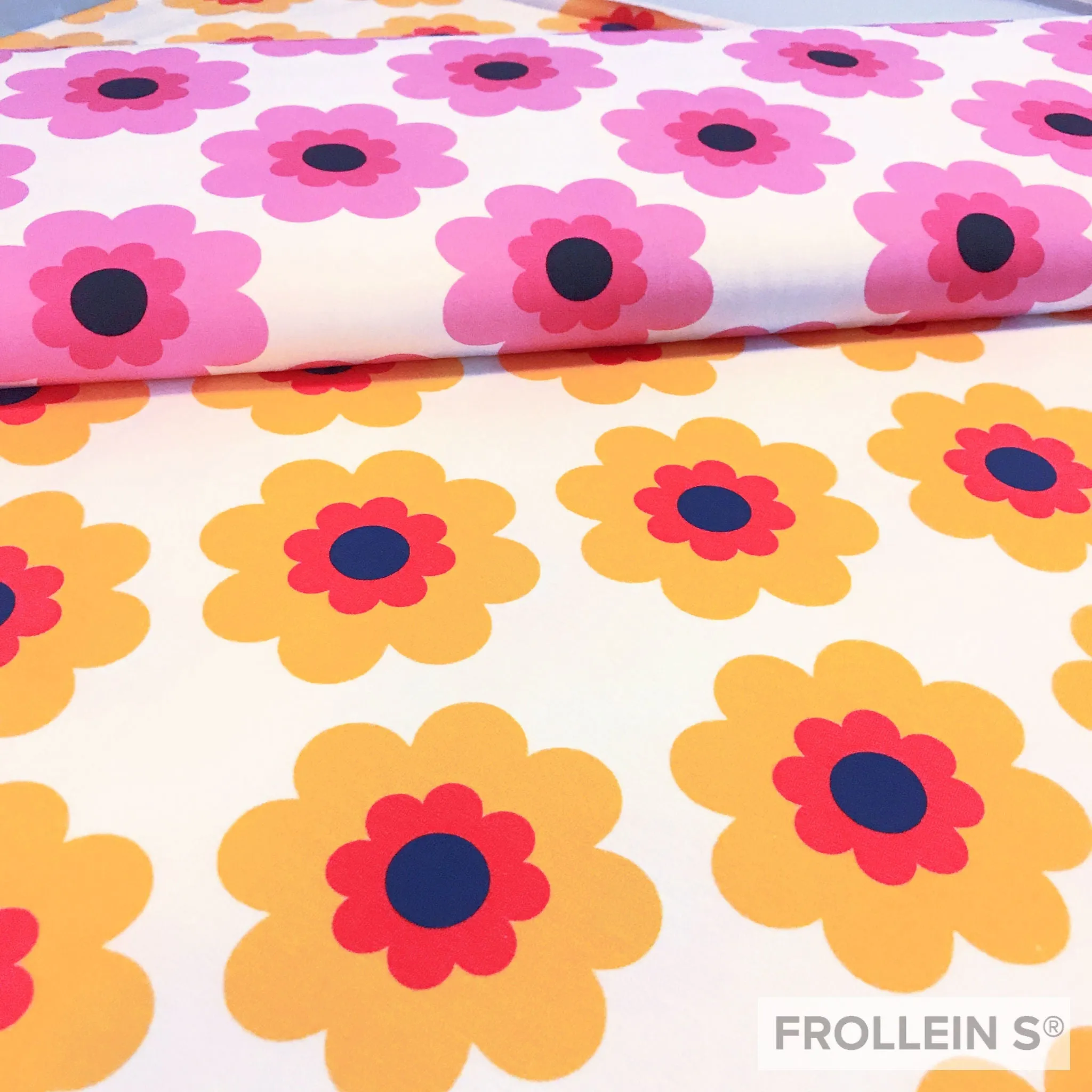 Organic Cotton Jersey - Fancy Bloom - Yellow