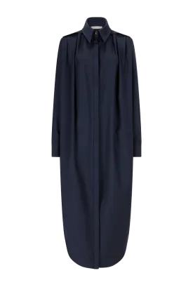 Oversized Pleated Shirt Dress