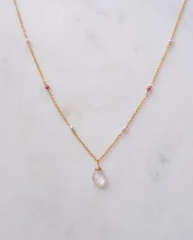 Rose quartz bohemian necklace
