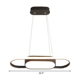 Sleek Oval Acrylic Chandelier with LED Pendant Light in Black/White â€“ Warm/White/Natural Light Options