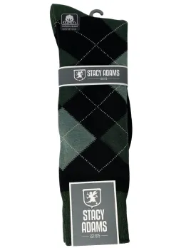 Stacy Adams Argyle Dress Sock - Black & Green