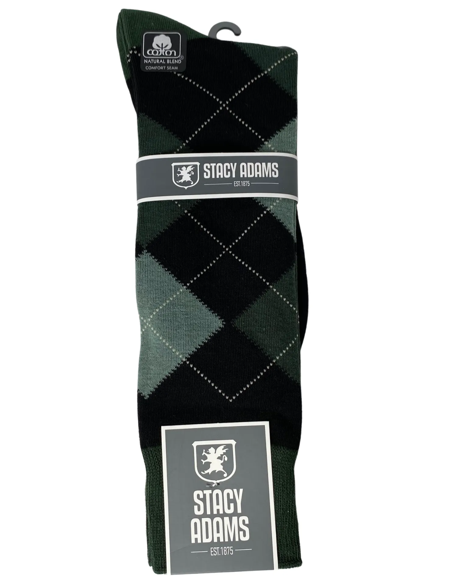 Stacy Adams Argyle Dress Sock - Black & Green