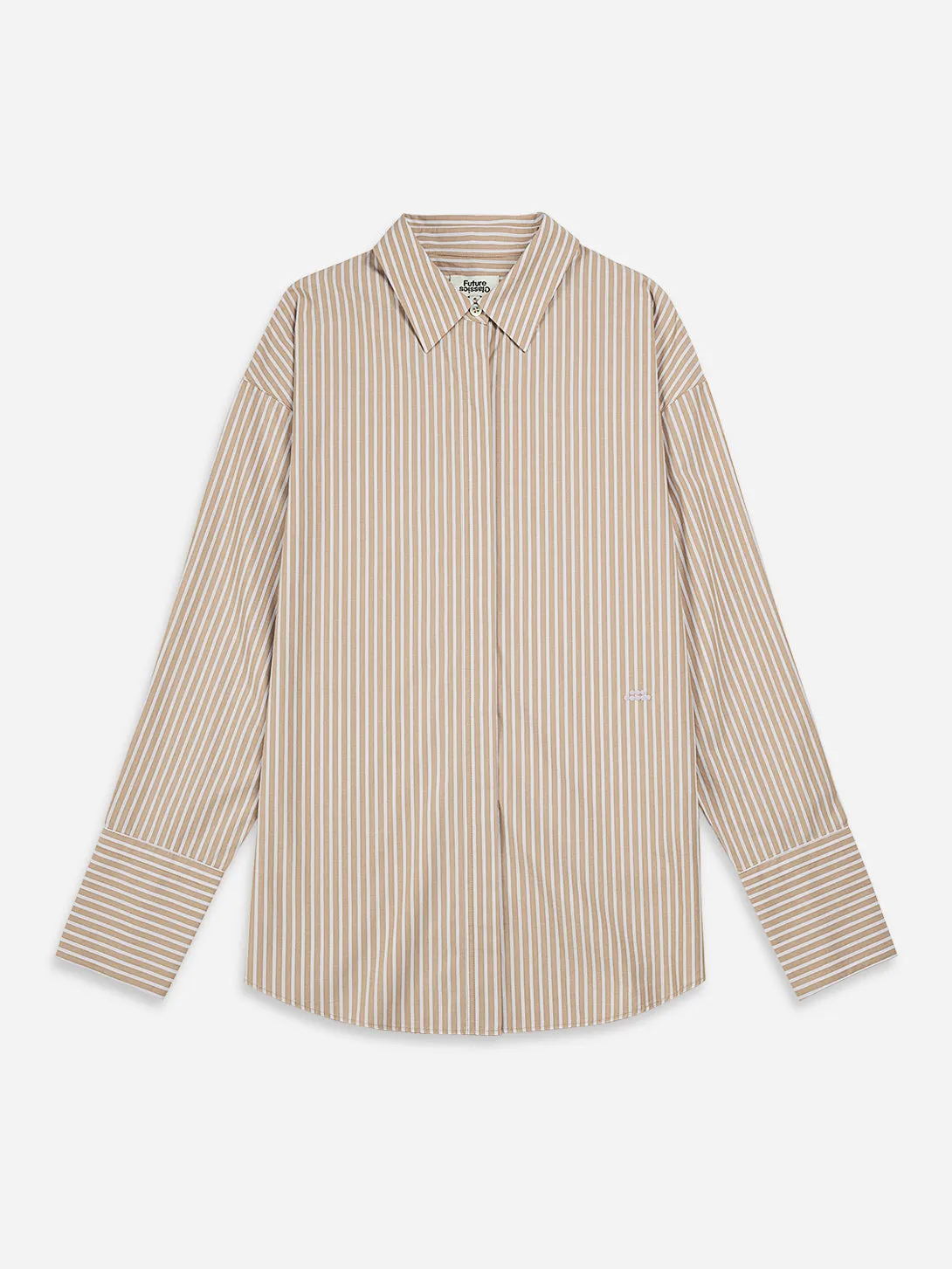 Striped Back Slit Shirt