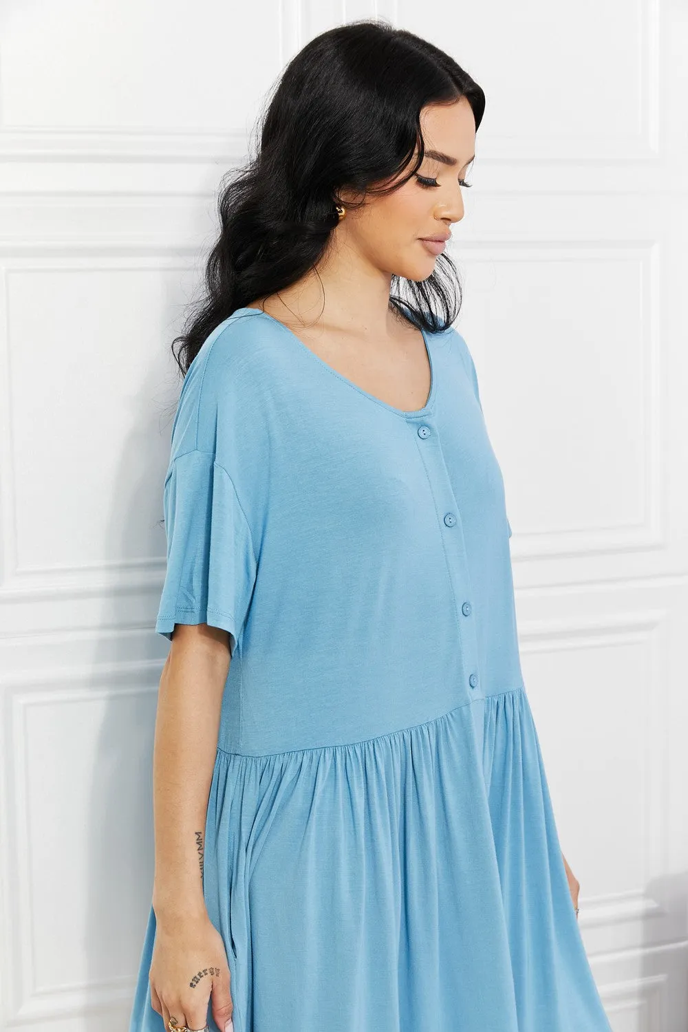 Sweet Spring Button Up Flare Dress