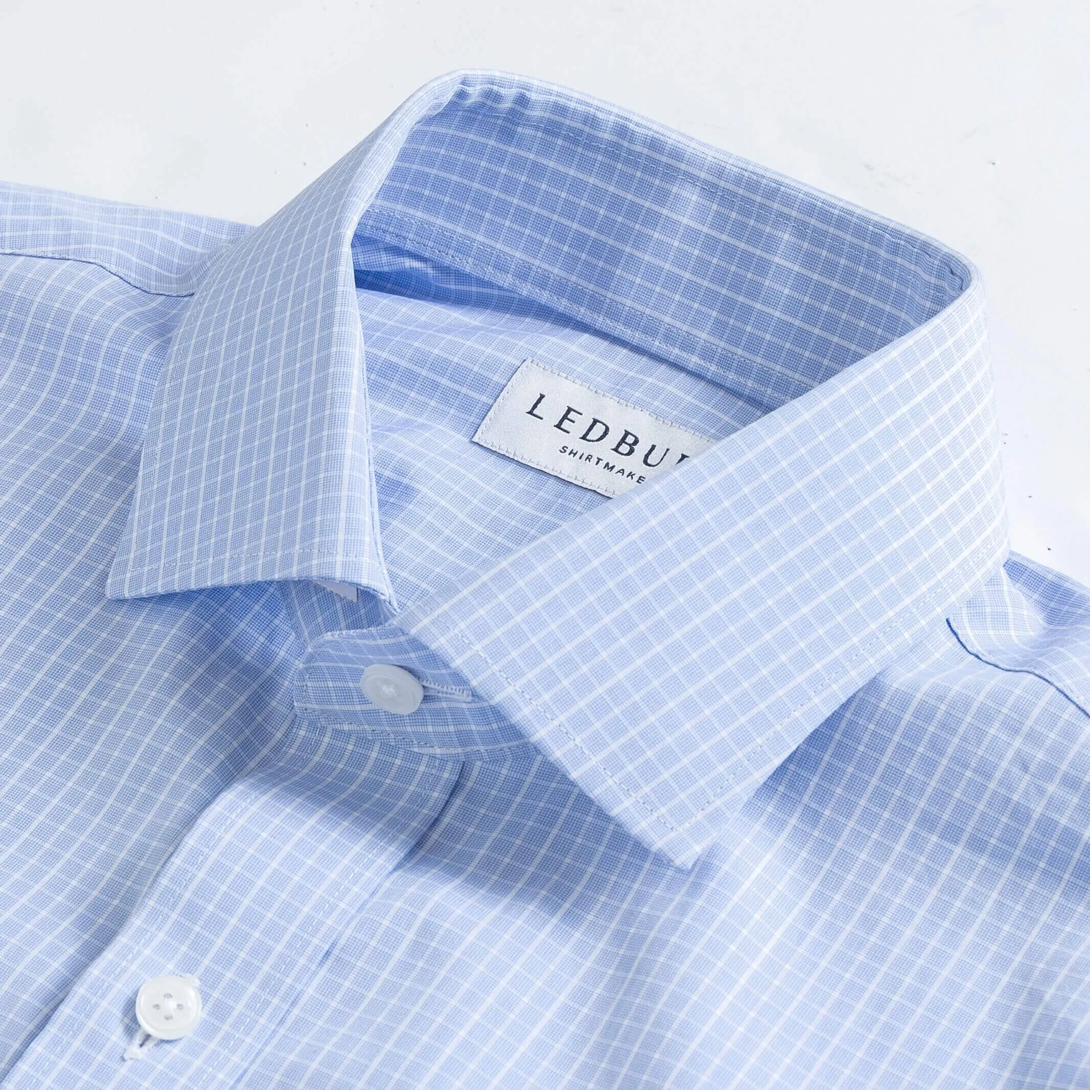 The Light Blue Thomas Mason Lloyd Check Custom Shirt
