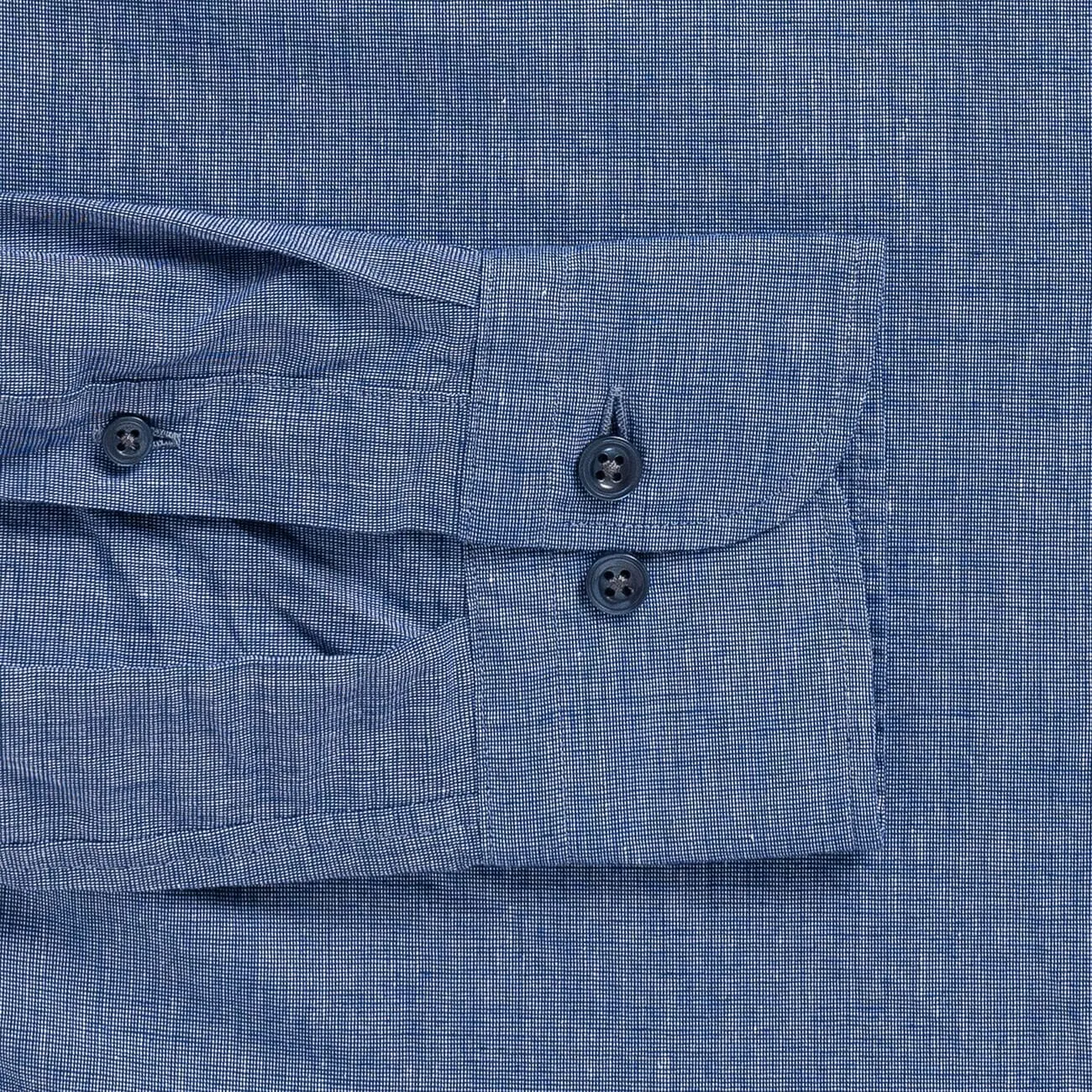The Navy Barretto Cotton Linen Custom Shirt