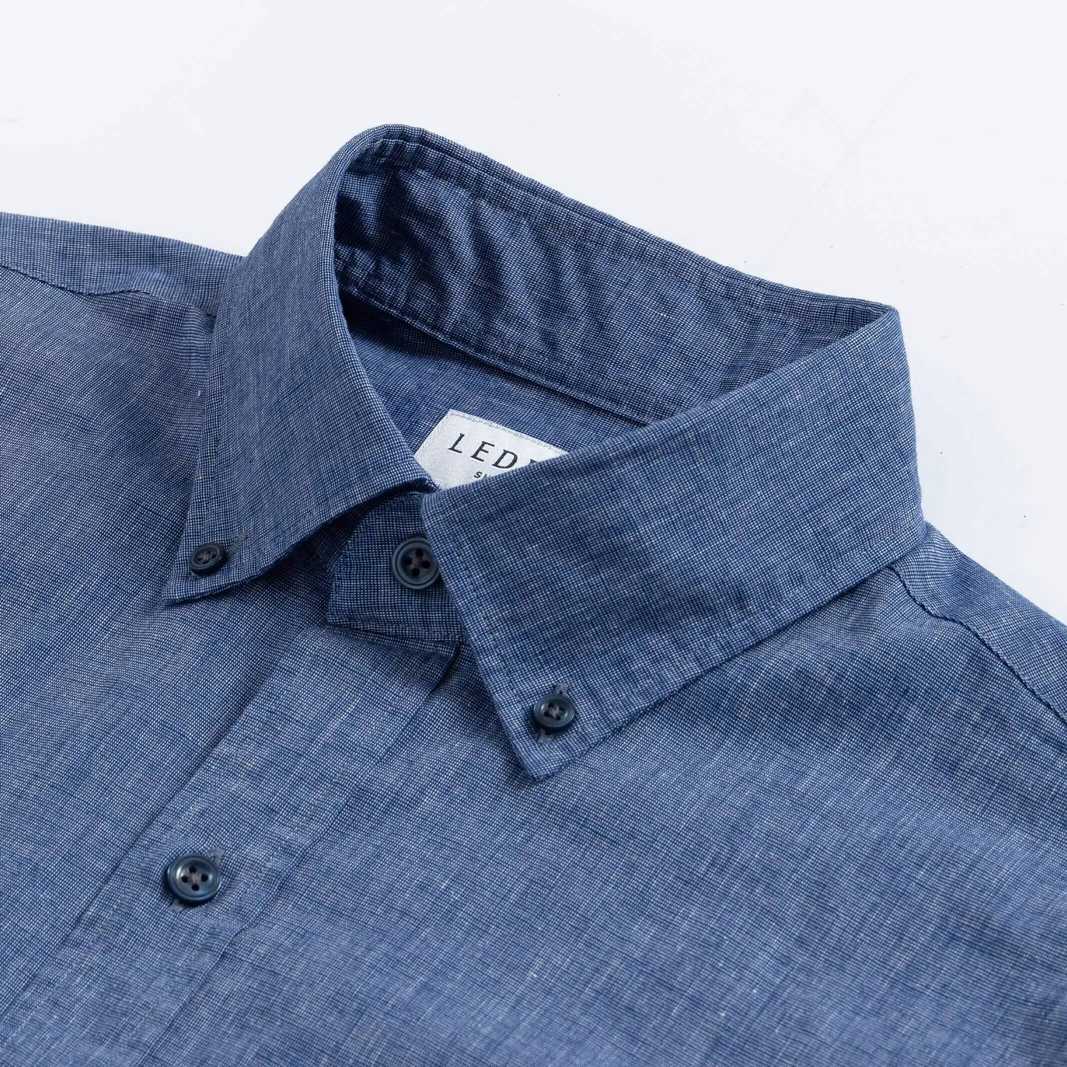 The Navy Barretto Cotton Linen Custom Shirt