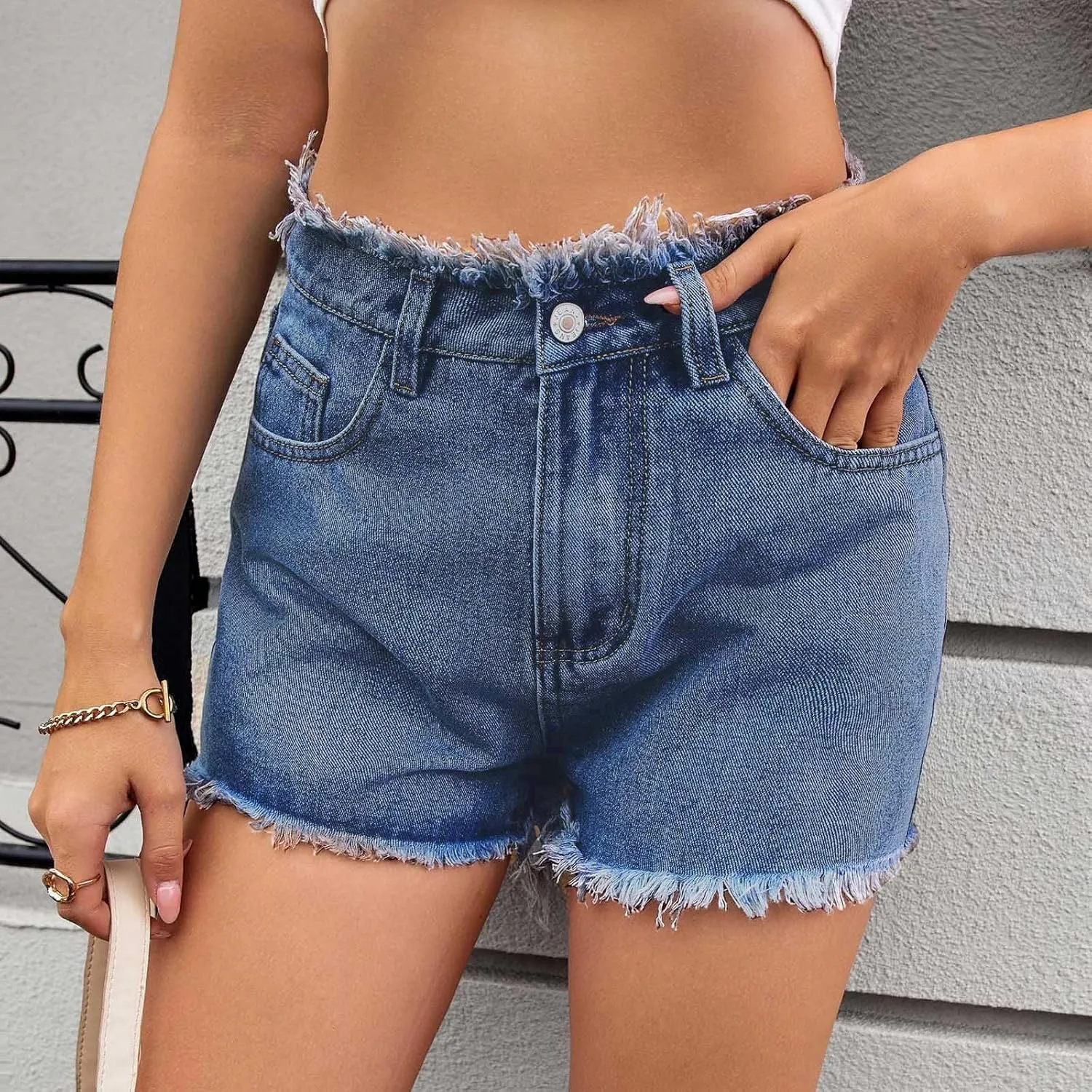 Women Jean Shorts Denim Skort Sexy High Waisted Button Up Tie Side Asymmetrical Short Mini Skirt Bathing Suit Shorts