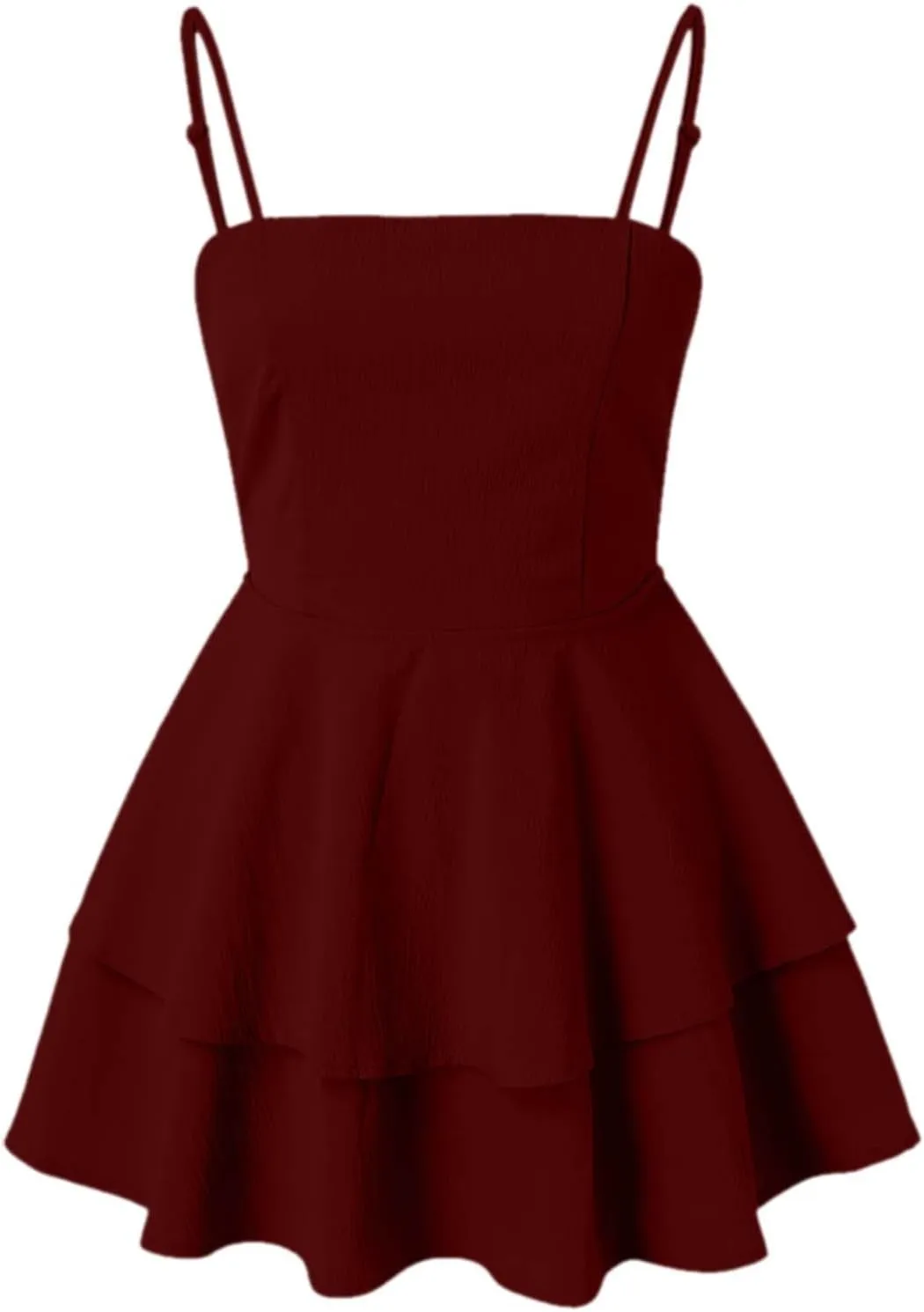 Womens 2025 Summer Casual Spaghetti Strap Mini Dress Bow Tie Back Cut Out Tiered A-Line Boho Sundress