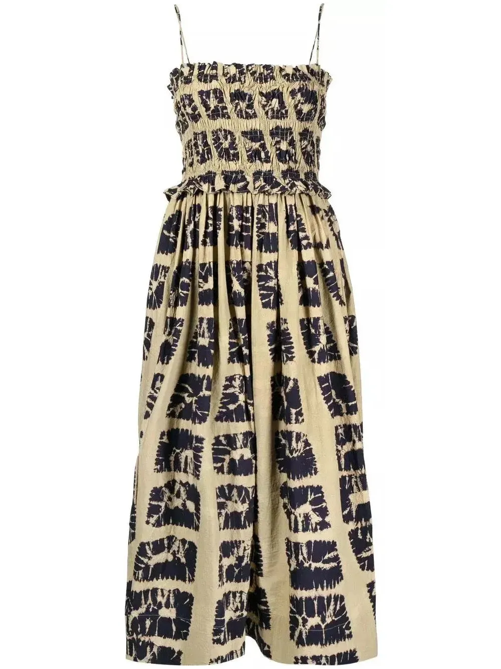 Women’s Abstract-Printed Sleeveless Cotton Midi Dress