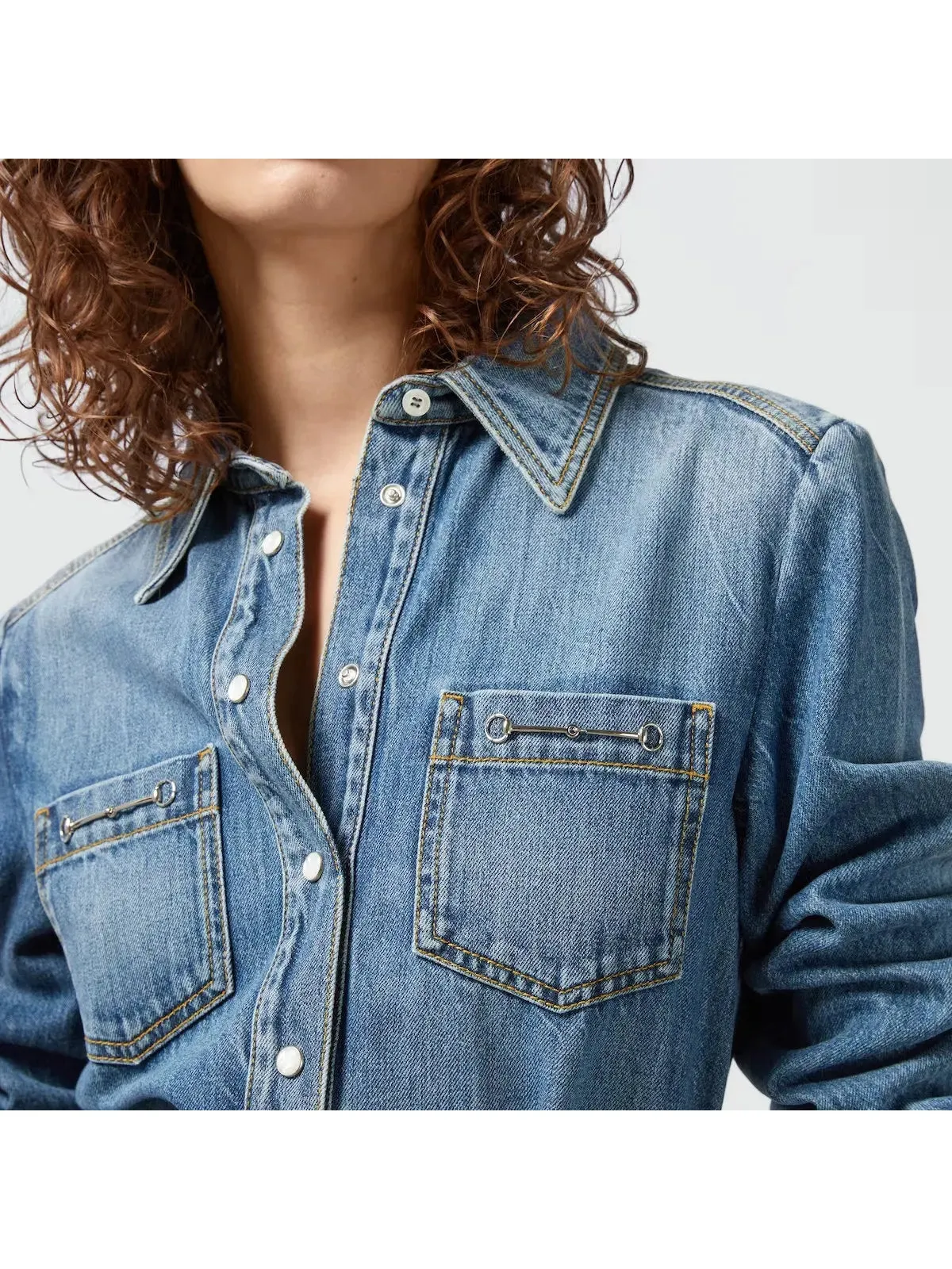 Women’s Blue Stone Bleached and Washed Organic Denim Dress