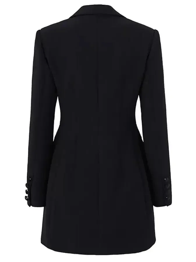 Women’s Embellished Long Single-Breasted Short Blazer-Dress