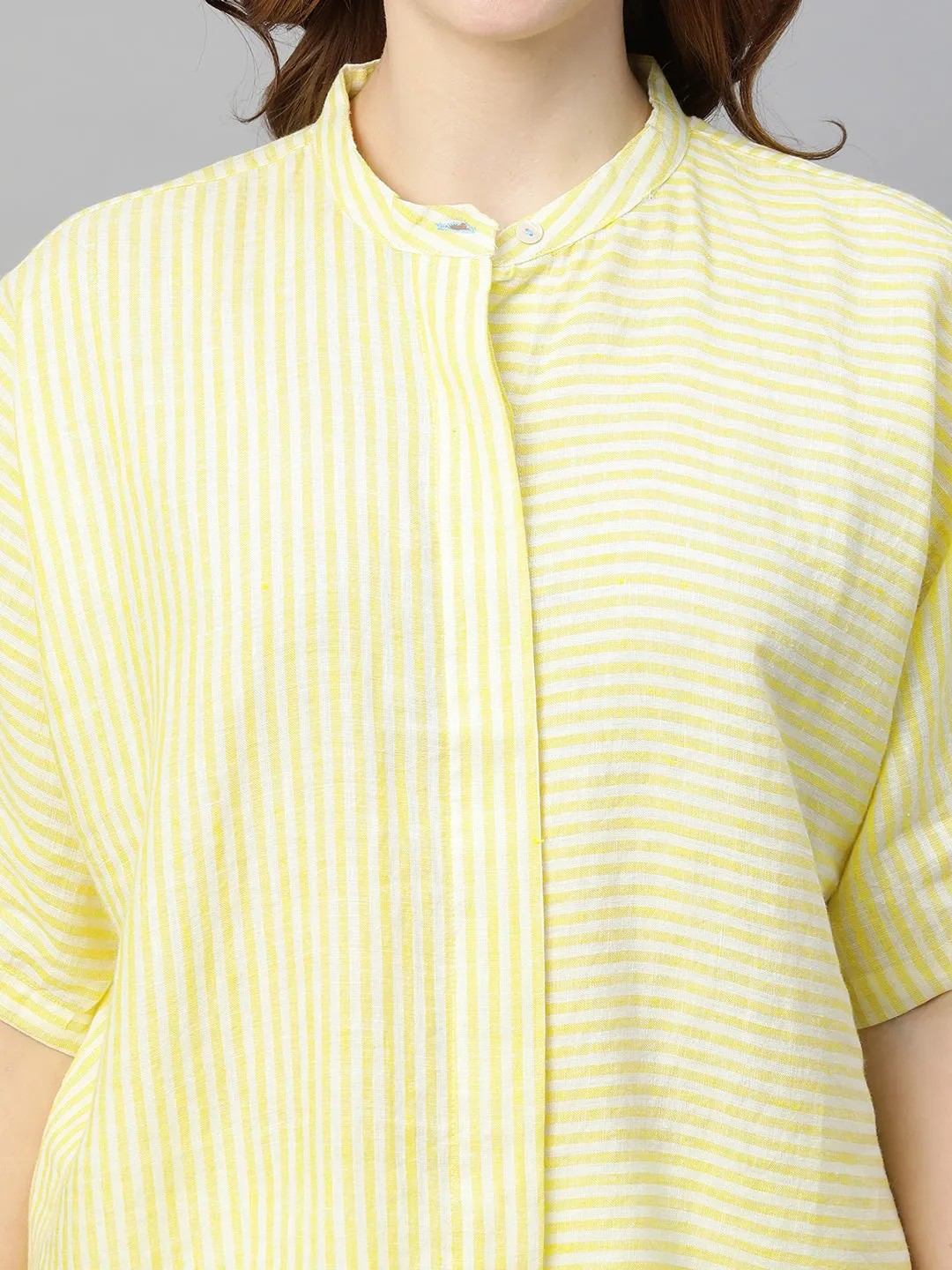 Women's Lime Linen Excel Boxy Fit Blouse