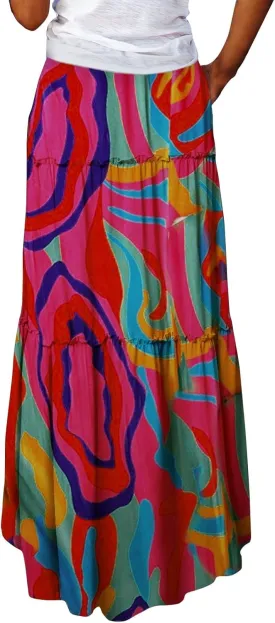 Womens Long Skirt 2025 Summer Casual Trendy Beach Western Skirts Music Festival Outfits Hippie Clothes