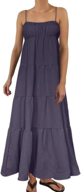 Women's Sleeveless Dress Casual Plain Loose Summer Vacation Long Maxi Dresses with Pockets