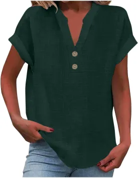 Women's Summer Tank Loose Fit Pleated V Neck Sleeveless Top Curved Hem Flowy Womens Casual Tops